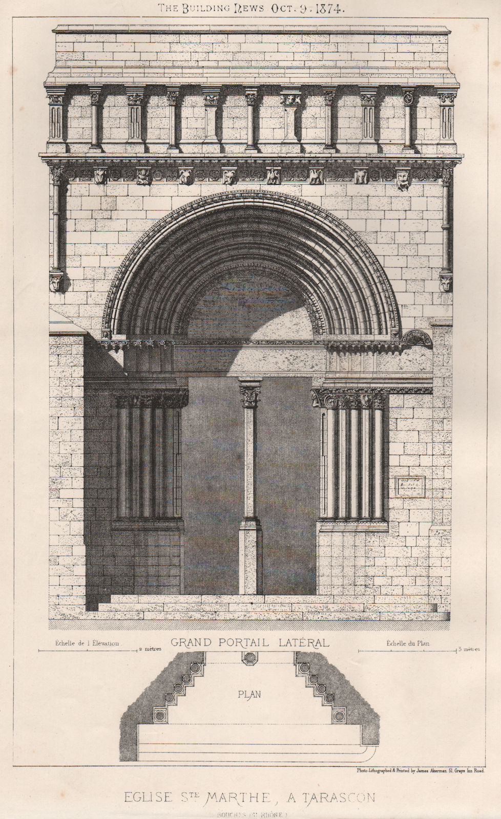 Eglise Ste. Marthe, à Tarascon (Bouches du Rhône). Bouches-du-Rhône 1874 print